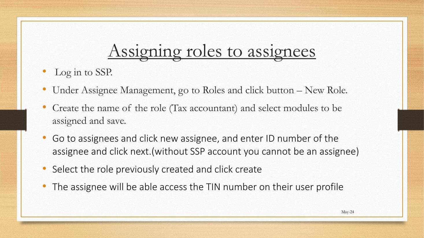 Assignee Management Roles workflow