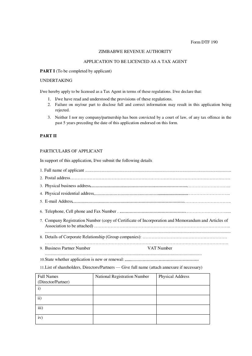 Tax Agents Registration Form (paper)